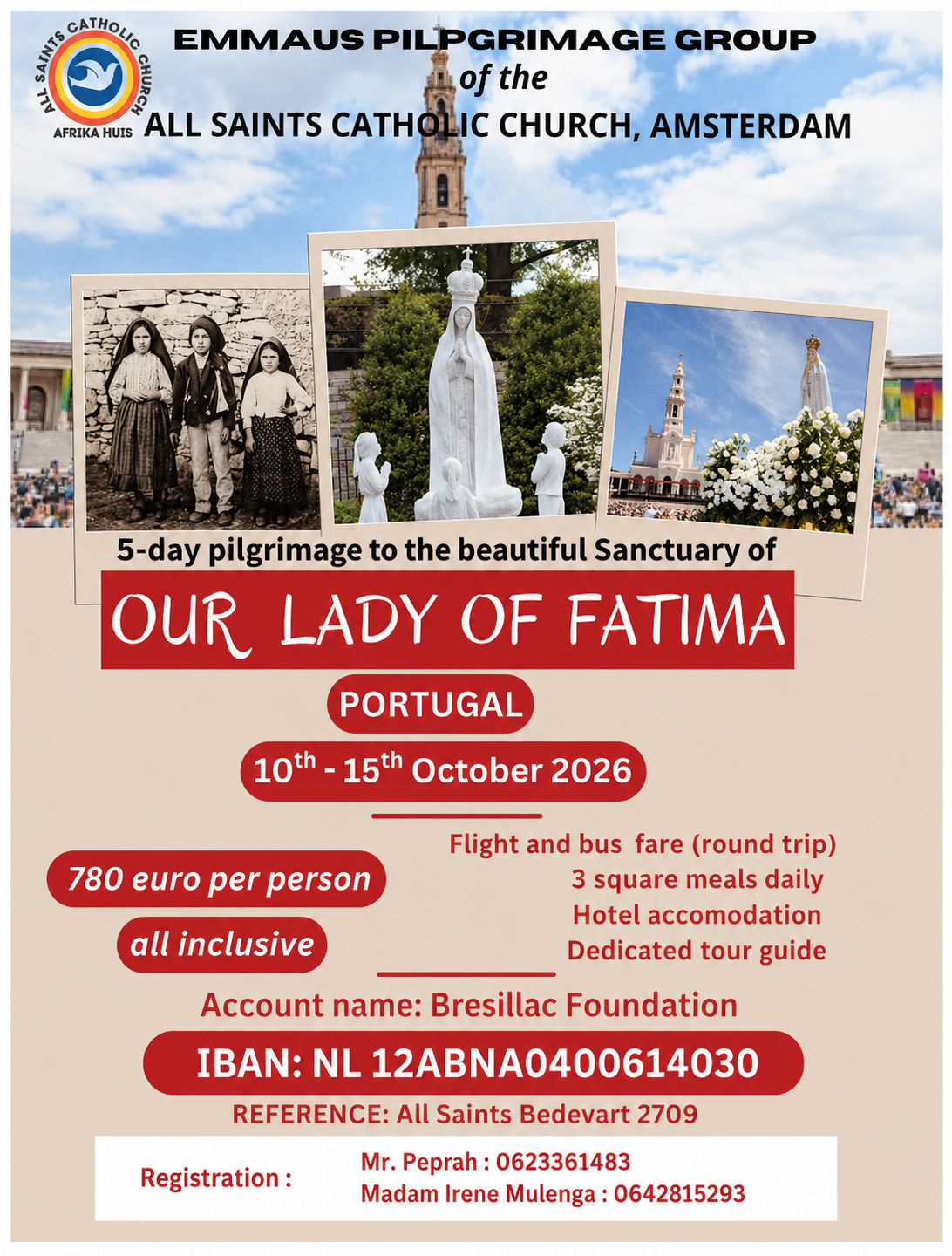 Pilgrimage to Fatima 2026